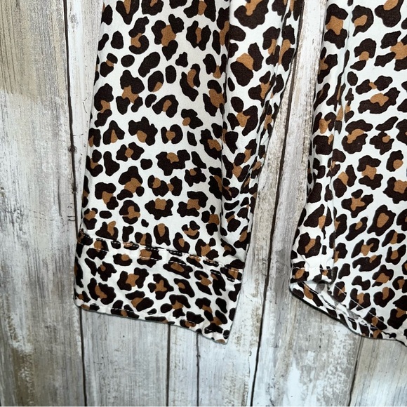 Talbots Leopard Print Cotton Button Down - Picture 3 of 5